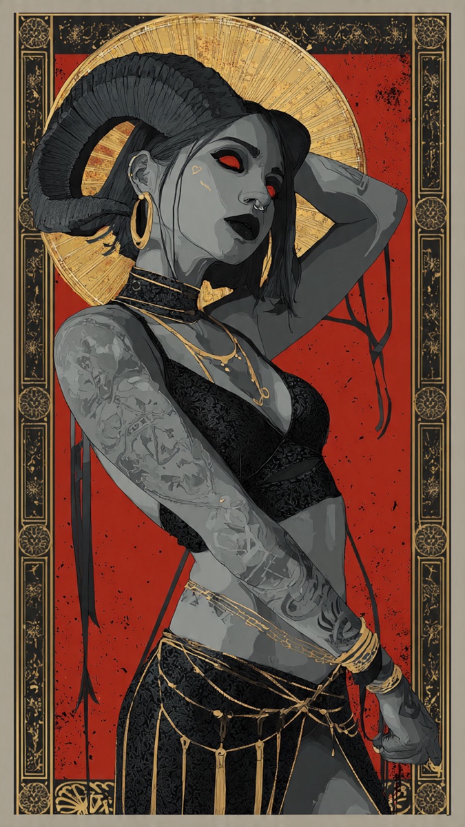 Portrait of Ishara, a fictional Dark Masons character