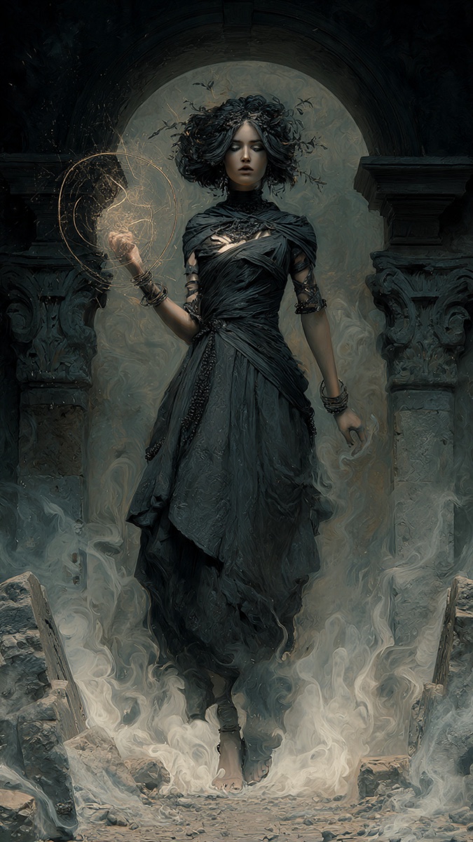 Portrait of Pythia Agathe, a fictional Dark Masons character