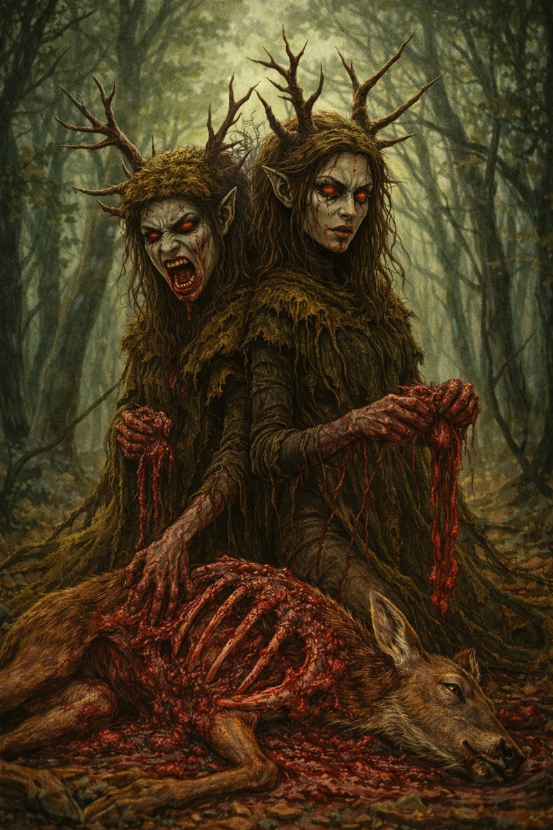 Portrait of Sayeth & Saidwyn, a fictional Dark Masons character