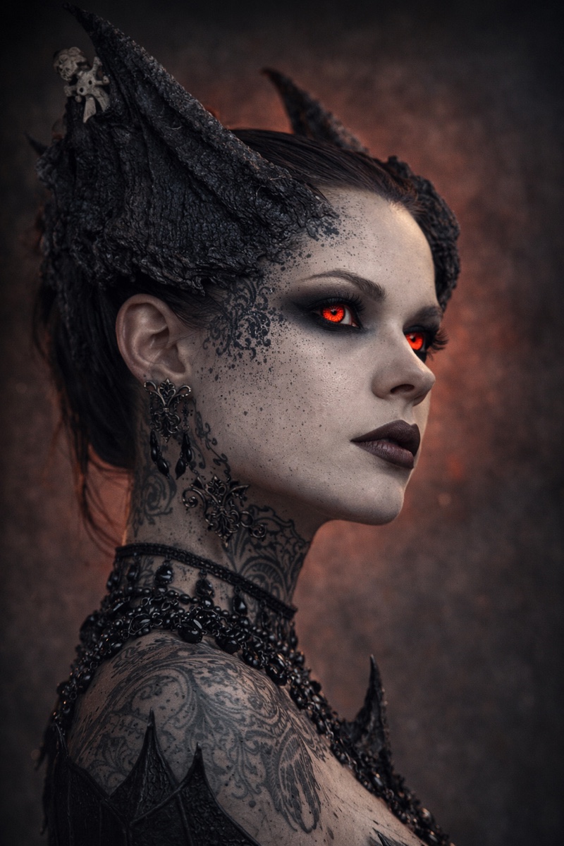 Portrait of Seraphine Voss, a fictional Dark Masons character